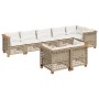 Set de sofás de jardín y cojines 8 piezas ratán sintético beige en Conjuntos de jardín | Comprar online en Foru.es