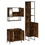 Set de muebles baño 3 pzas madera contrachapada roble ahumado de , Muebles de baño - Ref: Foro24-3214682, Precio: 191,94 €, D...