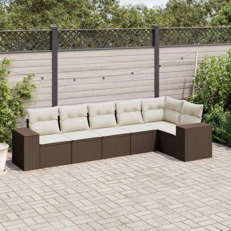 Set sofás de jardín 6 piezas y cojines ratán sintético marrón de , Conjuntos de jardín - Ref: Foro24-3222592, Precio: 423,27 ...