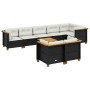 Set de sofás de jardín 8 piezas y cojines ratán sintético negro en Conjuntos de jardín | Comprar online en Foru.es
