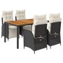 Set de muebles jardín 5 pzas con cojines ratán sintético negro de , Conjuntos de jardín - Ref: Foro24-3213334, Precio: 617,18...
