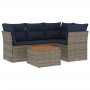 Set de sofás de jardín 5 pzas con cojines ratán sintético gris de , Conjuntos de jardín - Ref: Foro24-3255956, Precio: 370,93...
