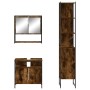 Set de muebles baño 3 pzas madera contrachapada roble ahumado de , Muebles de baño - Ref: Foro24-3214677, Precio: 178,00 €, D...