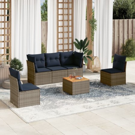 Set de sofás de jardín 6 pzas con cojines ratán sintético gris de , Conjuntos de jardín - Ref: Foro24-3255879, Precio: 415,64...
