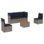 Set de sofás de jardín 6 pzas con cojines ratán sintético gris de , Conjuntos de jardín - Ref: Foro24-3255879, Precio: 415,64...