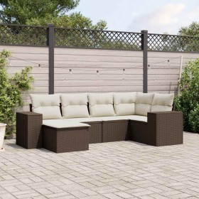 Set sofás de jardín 6 piezas y cojines ratán sintético marrón de , Conjuntos de jardín - Ref: Foro24-3222862, Precio: 417,21 ...
