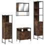 Set de muebles baño 4 pzas madera contrachapada roble ahumado de , Muebles de baño - Ref: Foro24-3214707, Precio: 235,88 €, D...