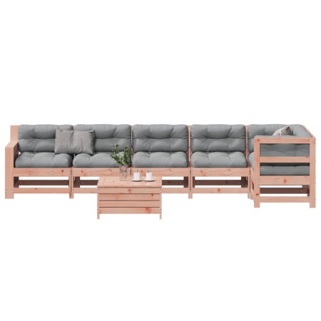 Juego de muebles jardín 7 pzas y cojines madera abeto Douglas de , Conjuntos de jardín - Ref: Foro24-3250878, Precio: 838,98 ...