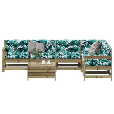Juego de muebles jardín 7 pzas y cojines madera pino impregnada de , Conjuntos de jardín - Ref: Foro24-3250903, Precio: 654,5...