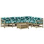 Juego de muebles jardín 7 pzas y cojines madera pino impregnada de , Conjuntos de jardín - Ref: Foro24-3250903, Precio: 654,5...