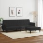 Sofá cama de 2 plazas con taburete terciopelo negro de , Sofás - Ref: Foro24-3216253, Precio: 350,73 €, Descuento: %