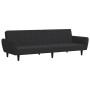 Sofá cama de 2 plazas con taburete terciopelo negro de , Sofás - Ref: Foro24-3216253, Precio: 350,73 €, Descuento: %