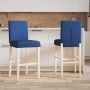 Taburetes altos 2 uds madera maciza de caucho y tela de , Taburetes de cocina - Ref: Foro24-4006193, Precio: 82,03 €, Descuen...