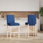 Taburetes altos 2 uds madera maciza de caucho y tela de , Taburetes de cocina - Ref: Foro24-4006193, Precio: 82,03 €, Descuen...