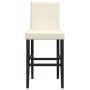 Taburetes altos 2 uds madera maciza de caucho y cuero sintético de , Taburetes de cocina - Ref: Foro24-4006185, Precio: 126,2...