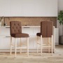 Taburetes altos 2 uds madera maciza de caucho y tela de , Taburetes de cocina - Ref: Foro24-4006203, Precio: 86,55 €, Descuen...