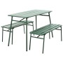 ProGarden Juego de mesa y banco de jardín de 3 piezas acero verde de , Conjuntos de jardín - Ref: Foro24-447580, Precio: 258,...