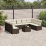 Set de sofás de jardín 10 pzas y cojines ratán sintético marrón de , Conjuntos de jardín - Ref: Foro24-3218083, Precio: 610,1...