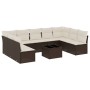 Set de sofás de jardín 10 pzas y cojines ratán sintético marrón de , Conjuntos de jardín - Ref: Foro24-3218083, Precio: 610,1...