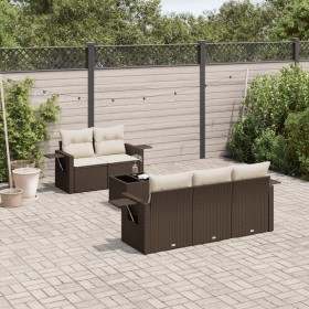 Set sofás de jardín 6 piezas y cojines ratán sintético marrón de , Conjuntos de jardín - Ref: Foro24-3219902, Precio: 417,47 ...