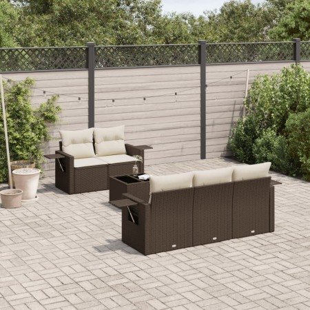 Set sofás de jardín 6 piezas y cojines ratán sintético marrón de , Conjuntos de jardín - Ref: Foro24-3219902, Precio: 417,47 ...
