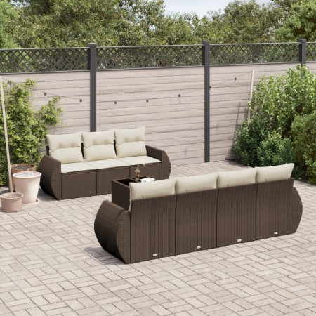 Set sofás de jardín 8 piezas y cojines ratán sintético marrón de , Conjuntos de jardín - Ref: Foro24-3221132, Precio: 547,85 ...