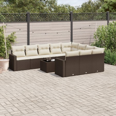 Set de sofás de jardín 11 pzas cojines ratán sintético marrón de , Conjuntos de jardín - Ref: Foro24-3219493, Precio: 720,48 ...
