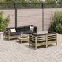 Juego de sofás jardín 6 pzas con cojines madera pino impregnada de , Conjuntos de jardín - Ref: Foro24-3299296, Precio: 558,3...