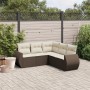 Set comedor de jardín 5 piezas y cojines ratán sintético marrón de , Conjuntos de jardín - Ref: Foro24-3221352, Precio: 356,3...