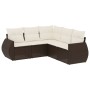 Set comedor de jardín 5 piezas y cojines ratán sintético marrón de , Conjuntos de jardín - Ref: Foro24-3221352, Precio: 356,3...