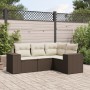 Set de sofás de jardín 4 pzas y cojines ratán sintético marrón de , Sofás modulares de exterior - Ref: Foro24-3222512, Precio...