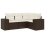 Set de sofás de jardín 4 pzas y cojines ratán sintético marrón de , Sofás modulares de exterior - Ref: Foro24-3222512, Precio...