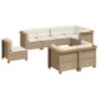 Set de sofás de jardín y cojines 8 piezas ratán sintético beige en Conjuntos de jardín | Comprar online en Foru.es