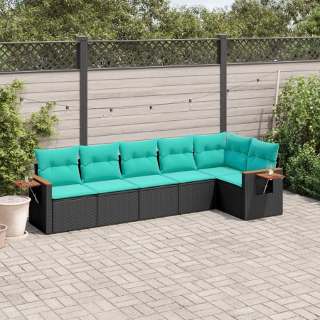 Set de sofás de jardín 6 pzas con cojines ratán sintético negro de , Conjuntos de jardín - Ref: Foro24-3226827, Precio: 495,6...