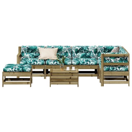 Juego de muebles jardín 8 pzas y cojines madera pino impregnada de , Conjuntos de jardín - Ref: Foro24-3250611, Precio: 790,6...