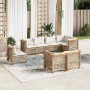 Set de sofás de jardín y cojines 8 piezas ratán sintético beige en Conjuntos de jardín | Comprar online en Foru.es
