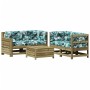 Juego de muebles jardín 5 pzas y cojines madera pino impregnada de , Conjuntos de jardín - Ref: Foro24-3250819, Precio: 593,8...