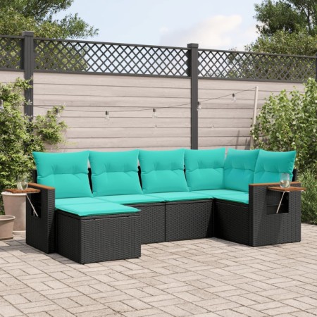 Set de sofás de jardín 6 pzas con cojines ratán sintético negro de , Conjuntos de jardín - Ref: Foro24-3227016, Precio: 498,7...