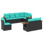 Set de sofás de jardín 8 pzas con cojines ratán sintético negro de , Conjuntos de jardín - Ref: Foro24-3227002, Precio: 670,6...
