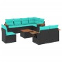 Set de sofás de jardín 9 pzas con cojines ratán sintético negro de , Conjuntos de jardín - Ref: Foro24-3227009, Precio: 708,5...