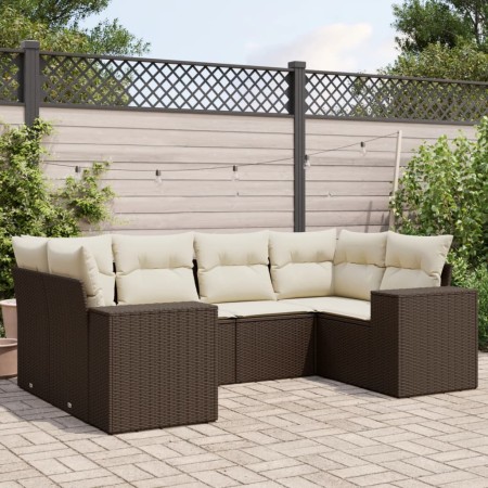 Set sofás de jardín 6 piezas y cojines ratán sintético marrón de , Conjuntos de jardín - Ref: Foro24-3255320, Precio: 464,36 ...