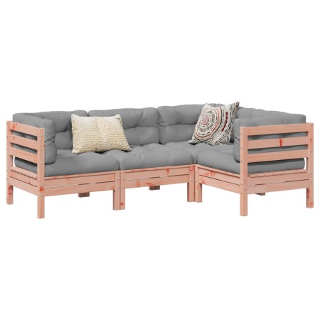 Set de sofás jardín 4 pzas con cojines madera abeto Douglas de , Conjuntos de jardín - Ref: Foro24-3299417, Precio: 374,39 €,...