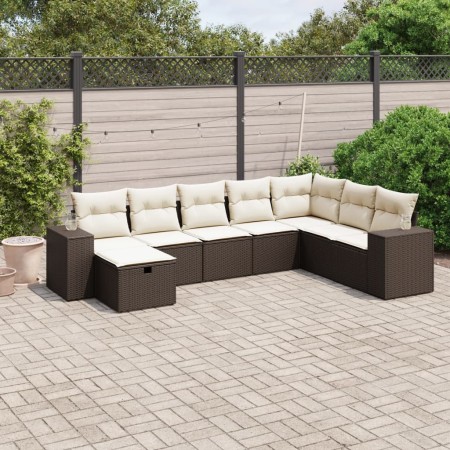Set sofás de jardín 8 piezas y cojines ratán sintético marrón de , Conjuntos de jardín - Ref: Foro24-3264519, Precio: 540,52 ...