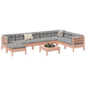 Set de sofás jardín 9 pzas con cojines madera de abeto Douglas de , Conjuntos de jardín - Ref: Foro24-3299590, Precio: 826,02...