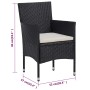 Juego de comedor de jardín 3 piezas con cojines negro de , Conjuntos de jardín - Ref: Foro24-3095890, Precio: 242,34 €, Descu...