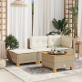 Taburete de jardín y cojín ratán sintético beige 63,5x56x32 cm de , Otomanas de exterior - Ref: Foro24-365913, Precio: 64,54 ...