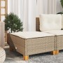 Taburete de jardín y cojín ratán sintético beige 63,5x56x32 cm de , Otomanas de exterior - Ref: Foro24-365913, Precio: 64,54 ...