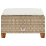 Taburete de jardín y cojín ratán sintético beige 63,5x56x32 cm de , Otomanas de exterior - Ref: Foro24-365913, Precio: 64,54 ...