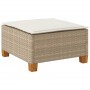 Taburete de jardín y cojín ratán sintético beige 63,5x56x32 cm de , Otomanas de exterior - Ref: Foro24-365913, Precio: 64,54 ...