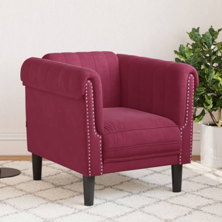 Sillón de terciopelo rojo tinto de , Sofás - Ref: Foro24-372569, Precio: 200,05 €, Descuento: %